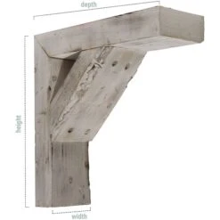 3 1/2"W X 16"D X 18"H Vintage Farmhouse Bracket, Barnwood Decor Collection, Weathered Brown -ZORO Materials Sale PCI20Enterprises20dba20Ekena20Millwork 1091190xx00xxb4654a