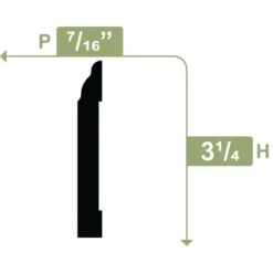 LWM623 - 3 1/4"H X 1/2"P X 96"L Base Moulding, PVC -ZORO Materials Sale PCI20Enterprises20dba20Ekena20Millwork 1185590xx02xxa05dcd