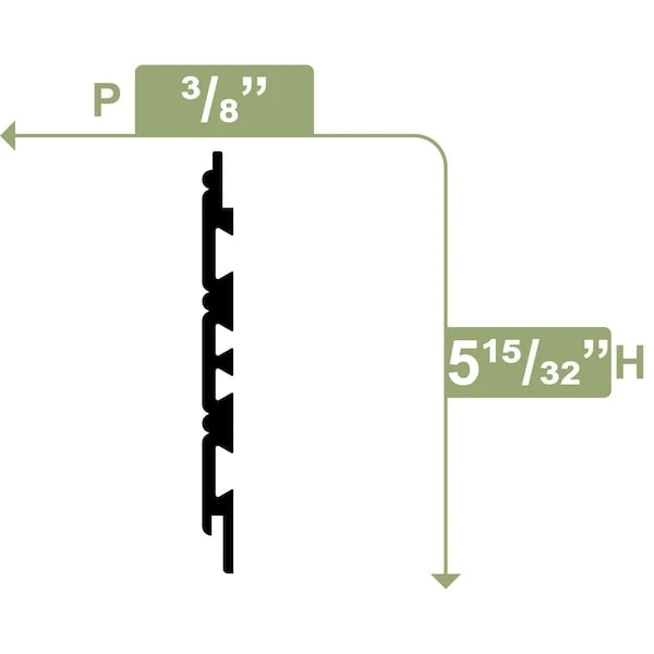 5 1/2"H X 3/8"P X 96"L Beaded Planking Moulding, PVC 4 5 1/2"H X 3/8"P X 96"L Beaded Planking Moulding, PVC - Image 2