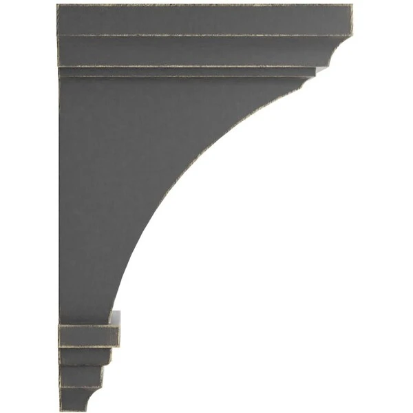 4"W X 4 3/4"D X 8"H Small Jefferson Wood Vintage Decor Corbel, Black 4 4"W X 4 3/4"D X 8"H Small Jefferson Wood Vintage Decor Corbel, Black - Image 2