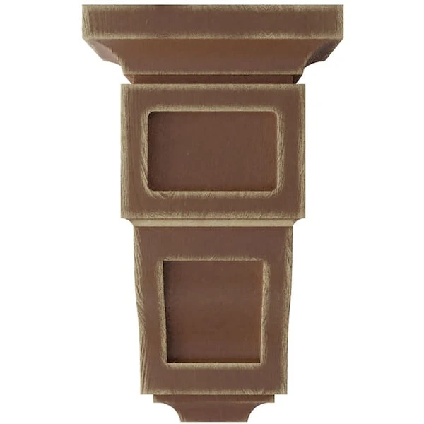 3 1/2"W X 3 3/4"D X 6"H Mini Reyes Wood Vintage Decor Corbel, Weathered Brown 4 3 1/2"W X 3 3/4"D X 6"H Mini Reyes Wood Vintage Decor Corbel, Weathered Brown - Image 2