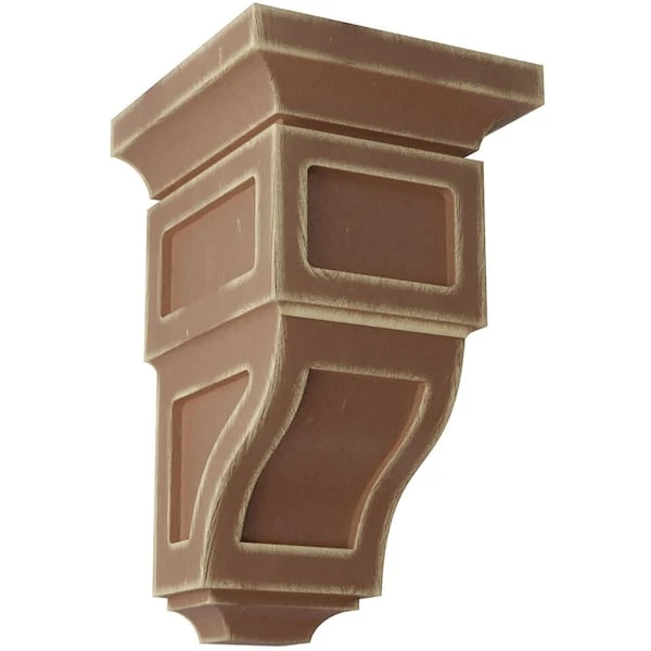 3 1/2"W X 3 3/4"D X 6"H Mini Reyes Wood Vintage Decor Corbel, Weathered Brown 3 3 1/2"W X 3 3/4"D X 6"H Mini Reyes Wood Vintage Decor Corbel, Weathered Brown