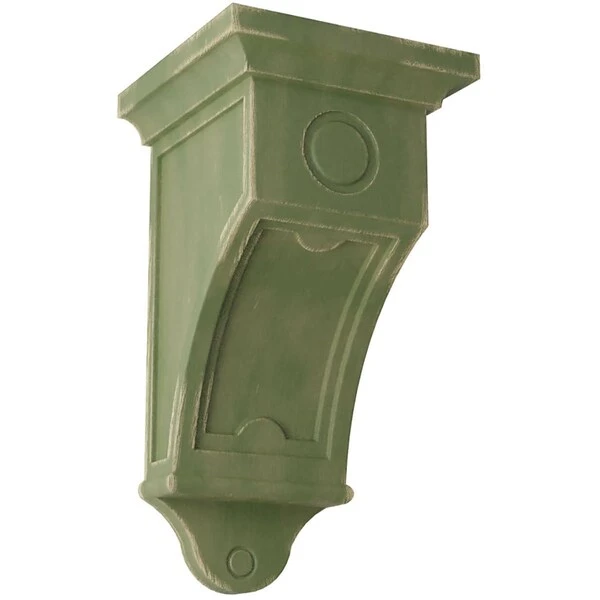 7 1/2"W X 7 1/2"D X 14"H Arts And Crafts Wood Vintage Decor Corbel, Restoration Green 3 7 1/2"W X 7 1/2"D X 14"H Arts And Crafts Wood Vintage Decor Corbel, Restoration Green