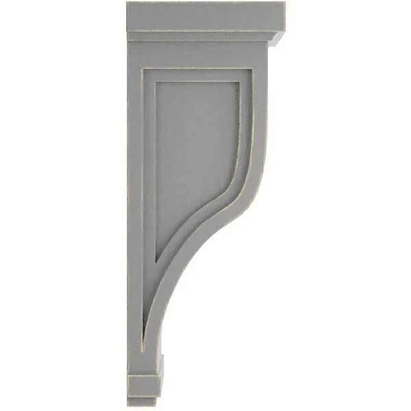 7 1/2"W X 8"D X 17"H Traditional Recessed Wood Vintage Decor Corbel, Pebble Grey 5 7 1/2"W X 8"D X 17"H Traditional Recessed Wood Vintage Decor Corbel, Pebble Grey - Image 3