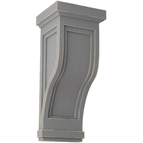 7 1/2"W X 8"D X 17"H Traditional Recessed Wood Vintage Decor Corbel, Pebble Grey 3 7 1/2"W X 8"D X 17"H Traditional Recessed Wood Vintage Decor Corbel, Pebble Grey