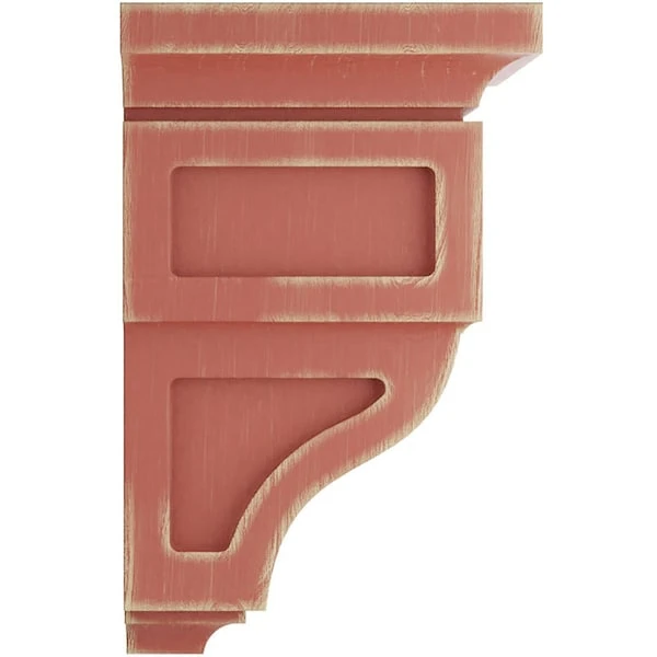 3 1/2"W X 3 3/4"D X 6"H Mini Reyes Wood Vintage Decor Corbel, Salvage Red 4 3 1/2"W X 3 3/4"D X 6"H Mini Reyes Wood Vintage Decor Corbel, Salvage Red - Image 2