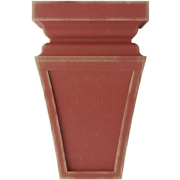 5"W X 5 3/4"D X 10"H Medium Nevio Wood Vintage Decor Corbel, Salvage Red 5 5"W X 5 3/4"D X 10"H Medium Nevio Wood Vintage Decor Corbel, Salvage Red - Image 3