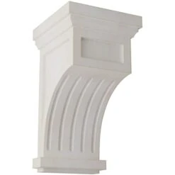 7"W X 7 1/2"D X 13"H Fluted Wood Vintage Decor Corbel, Chalk Dust White