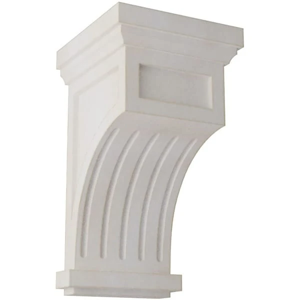 7"W X 7 1/2"D X 13"H Fluted Wood Vintage Decor Corbel, Chalk Dust White 3 7"W X 7 1/2"D X 13"H Fluted Wood Vintage Decor Corbel, Chalk Dust White