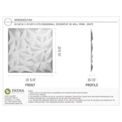 Leto EnduraWall Decorative 3D Wall Panel, White, 19 5/8"W X 19 5/8"H -ZORO Materials Sale PCI20Enterprises20dba20Ekena20Millwork 1338910xx00xxb9d3f7