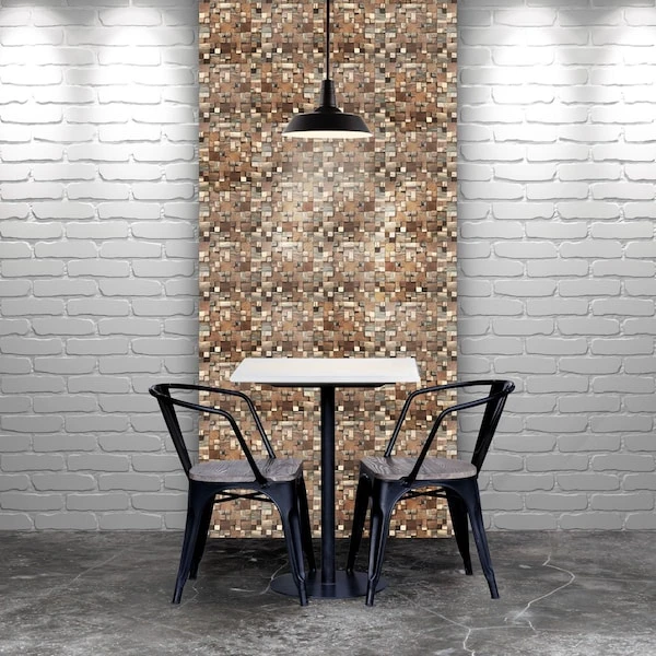 Belmont Boat Wood Mosaic Wall Tile, Natural Finish, 11 7/8"W X 11 7/8"H X 1/2"P 5 Belmont Boat Wood Mosaic Wall Tile, Natural Finish, 11 7/8"W X 11 7/8"H X 1/2"P - Image 3