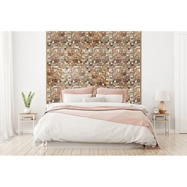 Belmont Boat Wood Mosaic Wall Tile, Natural Finish, 11 7/8"W X 11 7/8"H X 1/2"P 7 Belmont Boat Wood Mosaic Wall Tile, Natural Finish, 11 7/8"W X 11 7/8"H X 1/2"P - Image 5