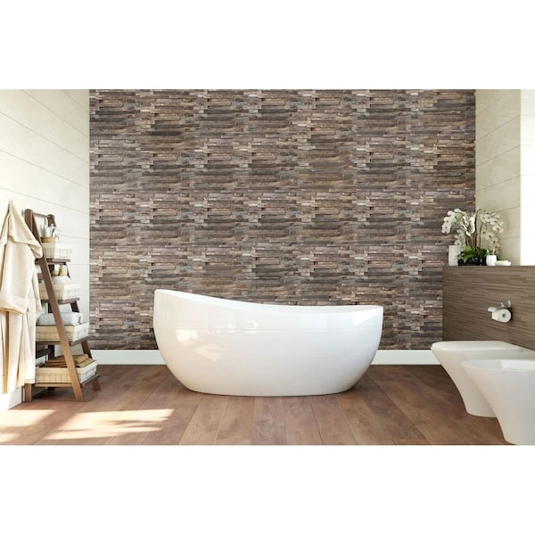 Interlocking Boat Wood Mosaic Wall Tile, Natural Finish, 11 7/8"W X 11 7/8"H X 1/2"P 7 Interlocking Boat Wood Mosaic Wall Tile, Natural Finish, 11 7/8"W X 11 7/8"H X 1/2"P - Image 5