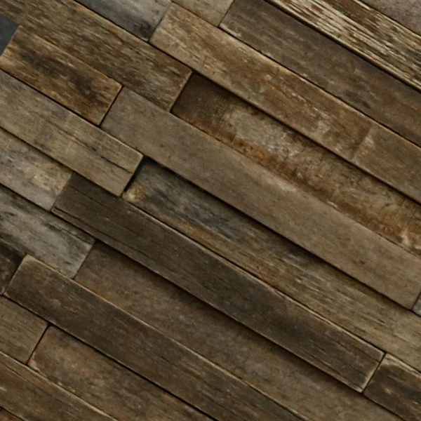 Interlocking Boat Wood Mosaic Wall Tile, Natural Finish, 11 7/8"W X 11 7/8"H X 1/2"P 4 Interlocking Boat Wood Mosaic Wall Tile, Natural Finish, 11 7/8"W X 11 7/8"H X 1/2"P - Image 2