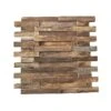 Interlocking Boat Wood Mosaic Wall Tile, Natural Finish, 11 7/8"W X 11 7/8"H X 1/2"P