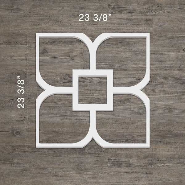 Large Olivia Decorative Fretwork Wall Panels In Architectural Grade PVC, 23 3/8"W X 23 3/8"H X 3/8"T 6 Large Olivia Decorative Fretwork Wall Panels In Architectural Grade PVC, 23 3/8"W X 23 3/8"H X 3/8"T - Image 4