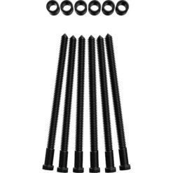 Premium 1 1/4" Barn Door Flat Track Extension Hardware For 2 1/4" Door, Matte Black