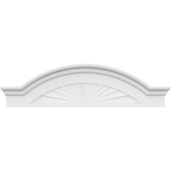 Segment Arch W/ Flankers Sunburst Architectural Grade PVC Pediment, 44"W X 12"H X 2-1/2"P 4 Segment Arch W/ Flankers Sunburst Architectural Grade PVC Pediment, 44"W X 12"H X 2-1/2"P - Image 2