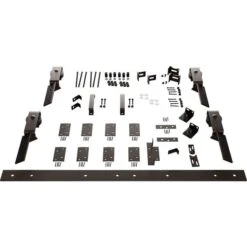 Barnfold J-Strap 4-Door Hardware Set For 1 1/4" To 1 3/8" Doors With 84" Track, Bronze Texture