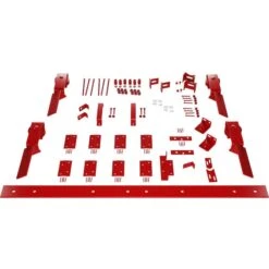Barnfold J-Strap 4-Door Hardware Set For 1 1/4" To 1 3/8" Doors With 72" Track, Regal Red