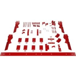 Barnfold J-Strap 4-Door Hardware Set For 1 1/4" To 1 3/8" Doors With 96" Track, Regal Red
