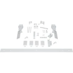 Barnfold J-Strap 2-Door Hardware Set For 1 1/4" To 1 3/8" Doors With 24" Track, Rocket White