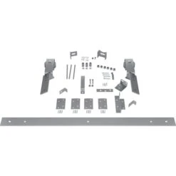 Barnfold J-Strap 2-Door Hardware Set For 1 1/4" To 1 3/8" Doors With 28" Track, Flint Gray