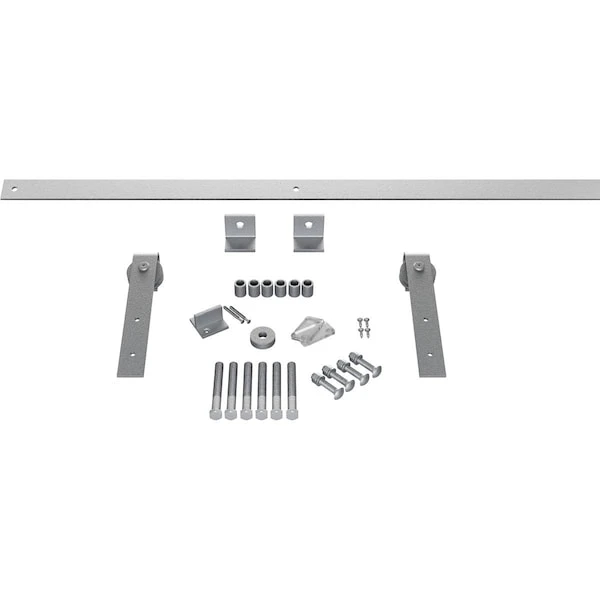 Premium J-Strap Barn Door Hardware Set W/ 5' Track For 2 1/4" Doors, PC Chrome 3 Premium J-Strap Barn Door Hardware Set W/ 5' Track For 2 1/4" Doors, PC Chrome