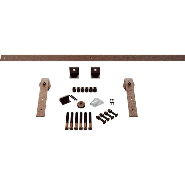 Premium J-Strap Barn Door Hardware Set W/ 7' Track For 1 3/4" Doors, Copper Vein 3 Premium J-Strap Barn Door Hardware Set W/ 7' Track For 1 3/4" Doors, Copper Vein