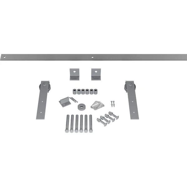Premium J-Strap Barn Door Hardware Set W/ 6' Track For 2 1/4" Doors, Flint Gray 3 Premium J-Strap Barn Door Hardware Set W/ 6' Track For 2 1/4" Doors, Flint Gray