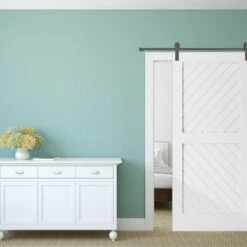 Premium J-Strap Barn Door Hardware Set W/ 6' Track For 2 1/4" Doors, Flint Gray 8 Premium J-Strap Barn Door Hardware Set W/ 6' Track For 2 1/4" Doors, Flint Gray -ZORO Materials Sale PCI20Enterprises20dba20Ekena20Millwork 1448604xx09xxf67974 3