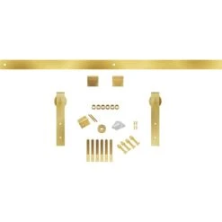 Premium J-Strap Barn Door Hardware Set W/ 6' Track For 1 3/4" Doors, Jacob's Gold -ZORO Materials Sale PCI20Enterprises20dba20Ekena20Millwork 1448605xx01xxb071d1 4