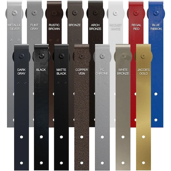 Premium J-Strap Barn Door Hardware Set W/ 6' Track For 2 1/4" Doors, Matte Black 7 Premium J-Strap Barn Door Hardware Set W/ 6' Track For 2 1/4" Doors, Matte Black - Image 5