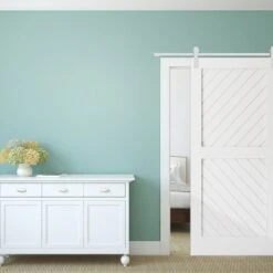 Premium J-Strap Barn Door Hardware Set W/ 4' Track For 2 1/4" Doors, Rocket White -ZORO Materials Sale PCI20Enterprises20dba20Ekena20Millwork 1448609xx09xxab8f89