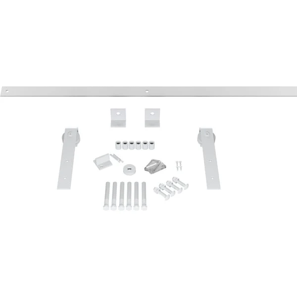 Premium J-Strap Barn Door Hardware Set W/ 5' Track For 2 1/4" Doors, Rocket White 3 Premium J-Strap Barn Door Hardware Set W/ 5' Track For 2 1/4" Doors, Rocket White