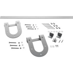 Premium Horseshoe Barn Door Hardware Set W/ 7' Track For 2 1/4" Doors, PC Chrome