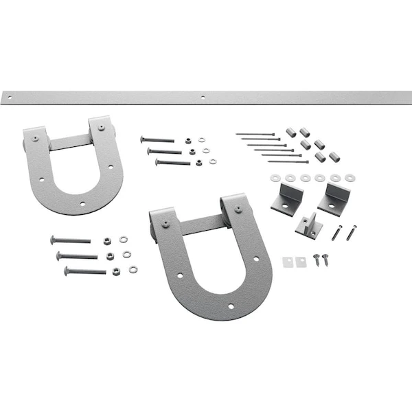 Premium Horseshoe Barn Door Hardware Set W/ 7' Track For 1 3/8" Doors, PC Chrome 3 Premium Horseshoe Barn Door Hardware Set W/ 7' Track For 1 3/8" Doors, PC Chrome