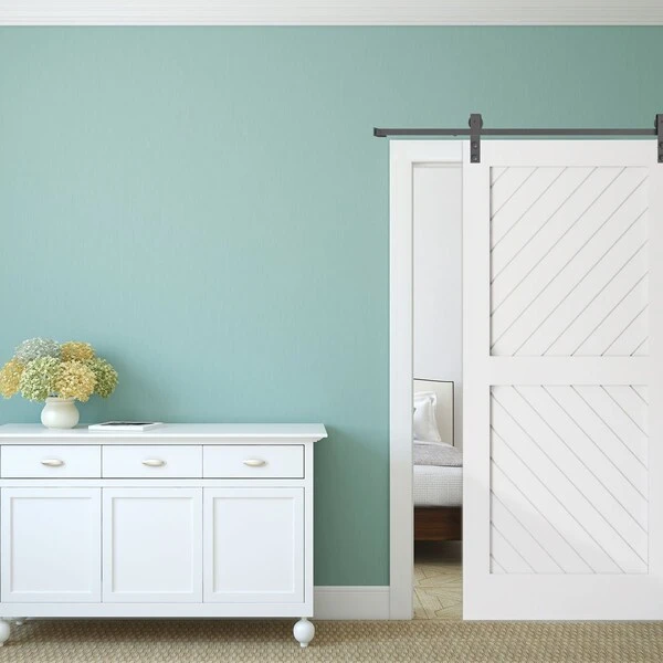 Premium Horseshoe Barn Door Hardware Set W/ 5' 4" Track For 1 3/4" Doors, Flint Gray 7 Premium Horseshoe Barn Door Hardware Set W/ 5' 4" Track For 1 3/4" Doors, Flint Gray - Image 5