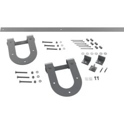Premium Horseshoe Barn Door Hardware Set W/ 6' Track For 2 1/4" Doors, Flint Gray