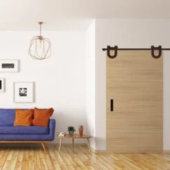 Premium Horseshoe Barn Door Hardware Set W/ 5' Track For 1 3/8" Doors, Rustic Brown -ZORO Materials Sale PCI20Enterprises20dba20Ekena20Millwork 1448637xx08xx521b92 2