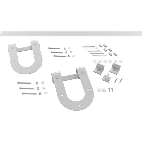 Premium Horseshoe Barn Door Hardware Set W/ 5' 4" Track For 1 3/8" Doors, Rocket White 3 Premium Horseshoe Barn Door Hardware Set W/ 5' 4" Track For 1 3/8" Doors, Rocket White