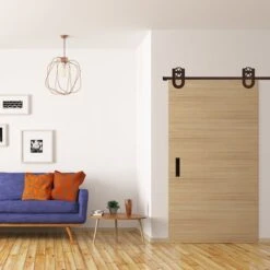 Premium Wagon Wheel Horseshoe Barn Door Hardware Set W/ 4' Track For 2 1/4" Doors, Rustic Brown 9 Premium Wagon Wheel Horseshoe Barn Door Hardware Set W/ 4' Track For 2 1/4" Doors, Rustic Brown -ZORO Materials Sale PCI20Enterprises20dba20Ekena20Millwork 1449581xx08xx8e6ef8 8