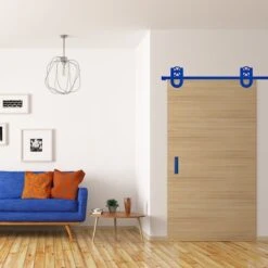 Premium Wagon Wheel Horseshoe Barn Door Hardware Set W/ 7' Track For 1 3/4" Doors, Blue Ribbon 10 Premium Wagon Wheel Horseshoe Barn Door Hardware Set W/ 7' Track For 1 3/4" Doors, Blue Ribbon -ZORO Materials Sale PCI20Enterprises20dba20Ekena20Millwork 1449863xx08xx456100 6