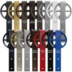Premium Wagon Wheel Strap Barn Door Hardware Set W/ 4' Track For 1 3/8" Doors, White Bronze 9 Premium Wagon Wheel Strap Barn Door Hardware Set W/ 4' Track For 1 3/8" Doors, White Bronze -ZORO Materials Sale PCI20Enterprises20dba20Ekena20Millwork 1450029xx06xx9ffe2f 2