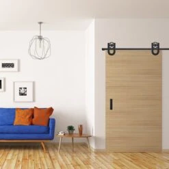 Premium Wagon Wheel Horseshoe Barn Door Hardware Set W/ 7' Track For 1 3/8" Doors, Dark Gray 9 Premium Wagon Wheel Horseshoe Barn Door Hardware Set W/ 7' Track For 1 3/8" Doors, Dark Gray -ZORO Materials Sale PCI20Enterprises20dba20Ekena20Millwork 1450051xx08xx981b29 2