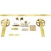 Premium Wagon Wheel Strap Barn Door Hardware Set W/ 5' 4" Track For 1 3/8" Doors, Jacob's Gold
