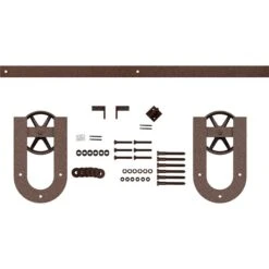 Premium Wagon Wheel Horseshoe Barn Door Hardware Set W/ 4' Track For 1 3/8" Doors, Copper Vein -ZORO Materials Sale PCI20Enterprises20dba20Ekena20Millwork 1450109xx01xx85b48f 5