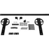 Premium Wagon Wheel Strap Barn Door Hardware Set W/ 7' Track For 2 1/4" Doors, Black