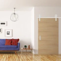 Premium Wagon Wheel Strap Barn Door Hardware Set W/ 4' Track For 2 1/4" Doors, Rocket White 11 Premium Wagon Wheel Strap Barn Door Hardware Set W/ 4' Track For 2 1/4" Doors, Rocket White -ZORO Materials Sale PCI20Enterprises20dba20Ekena20Millwork 1450275xx08xxa6e8f5 4