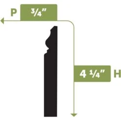 BBJ425 - 4 1/4"H X 3/4"D X 144"L Baseboard Flexible Moulding -ZORO Materials Sale PCI20Enterprises20dba20Ekena20Millwork 1492337xx00xx58b6be